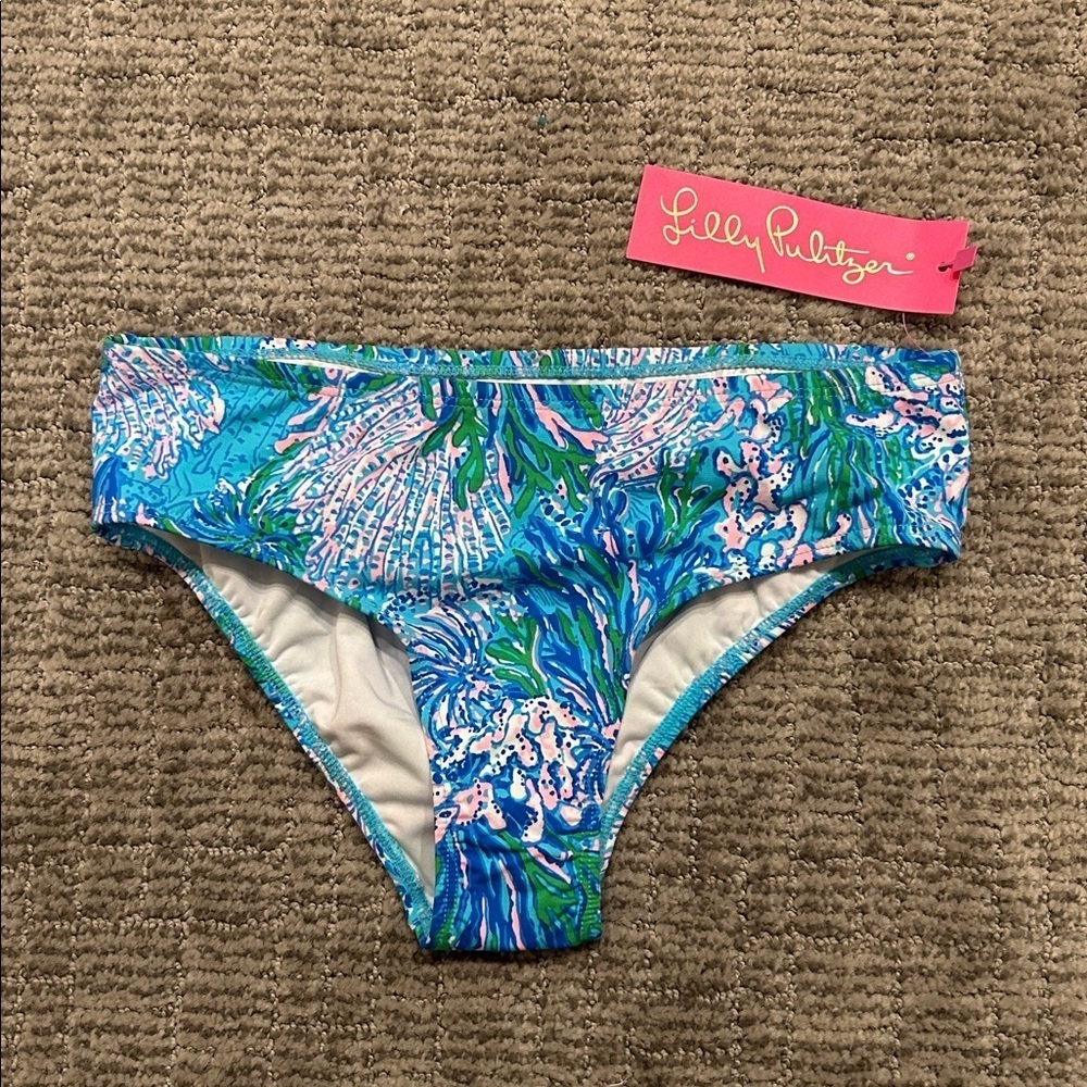 Lilly Pulitzer Blue and Green Kids Bikini Bottom